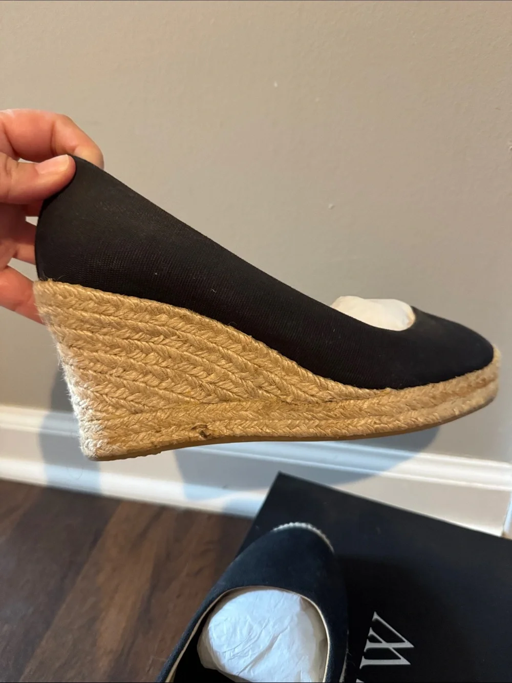 Women’s Black Espadrille Wedge